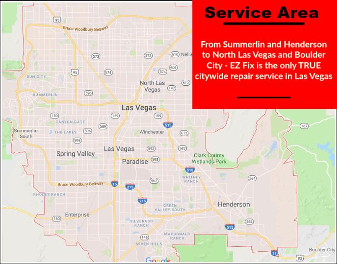 EZ Fix Appliance Repair Las Vegas - Boulder City, NV Service Map Area
